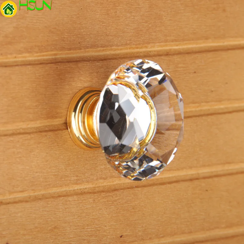 Furniture Hardware Gold - Crystal Gold Cupboard Knobs Handle Pulls