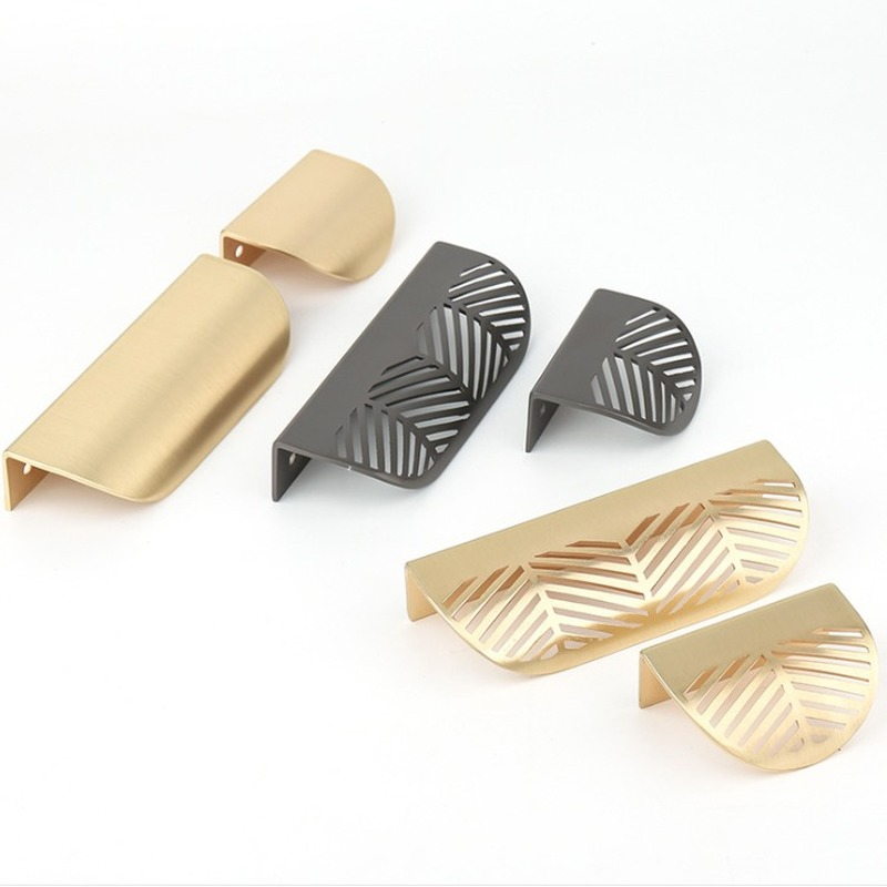Furniture Hardware Gold - Lá Tay Cầm Hình Chữ Vàng