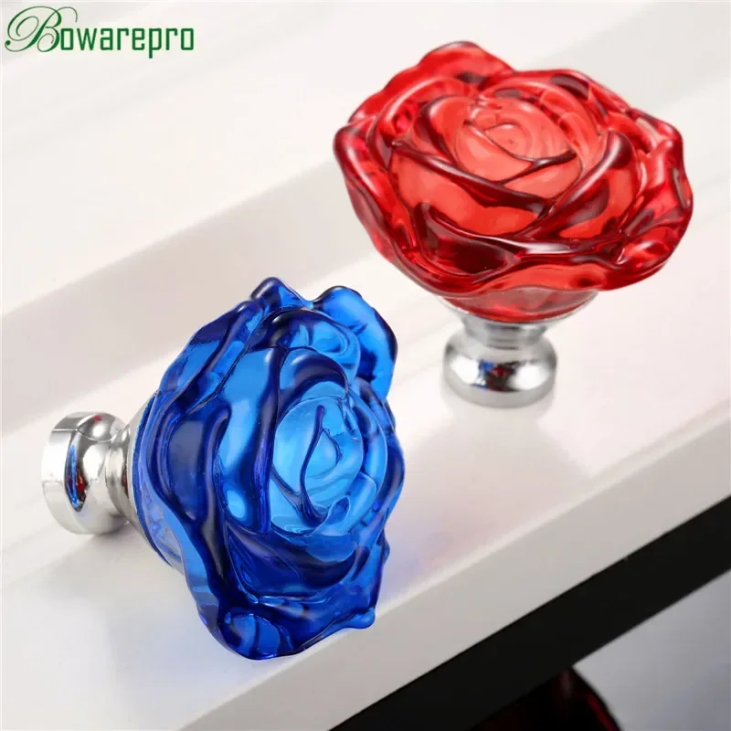 Furniture Hardware Accessories - Bowarepro 50MM Pha Lê Hoa Hồng