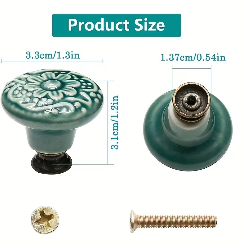 12pcs Ceramic Cabinet Knobs, F - đánh giá và giá Furniture Hardware Bolts