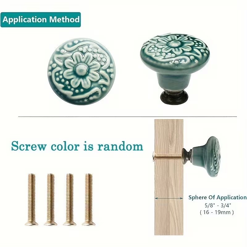 12pcs Ceramic Cabinet Knobs, F - đánh giá và giá Furniture Hardware Bolts