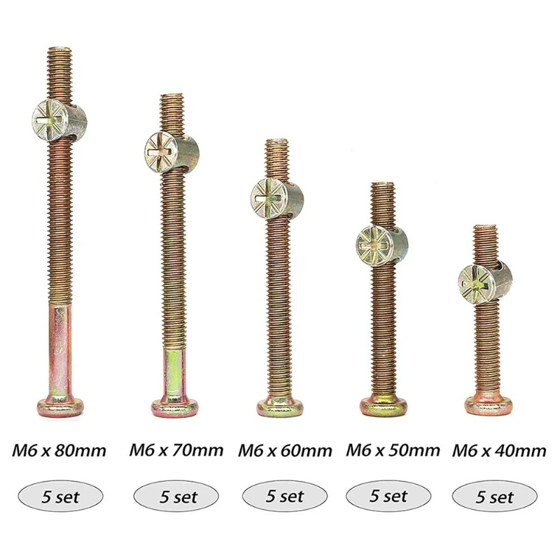 50pcs M6x40/50/60/70/80mm Crib - đánh giá và giá Furniture Hardware Barrel Nut