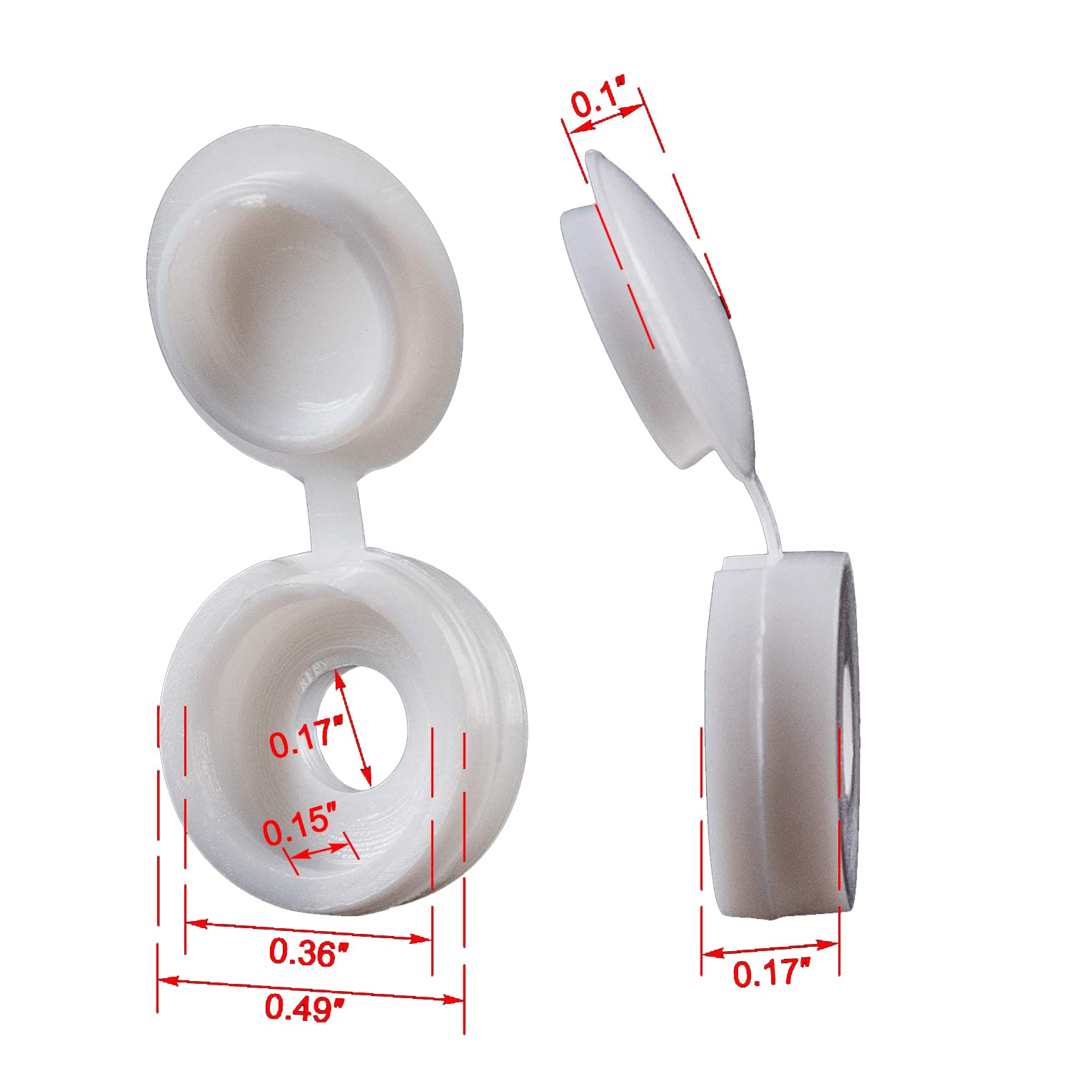 White Hinged Plastic Screw Cap - đánh giá và giá Furniture Hardware Nut