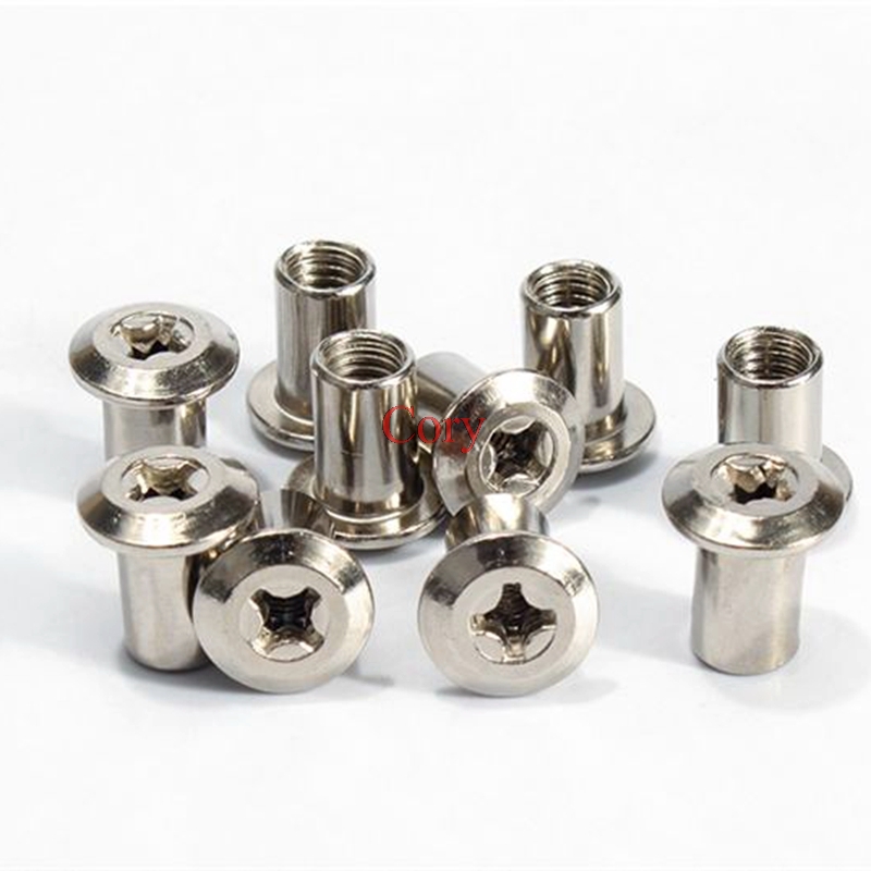 10pcs 6mm Barrel Nut Flat Head - đánh giá và giá Furniture Hardware Barrel Nut